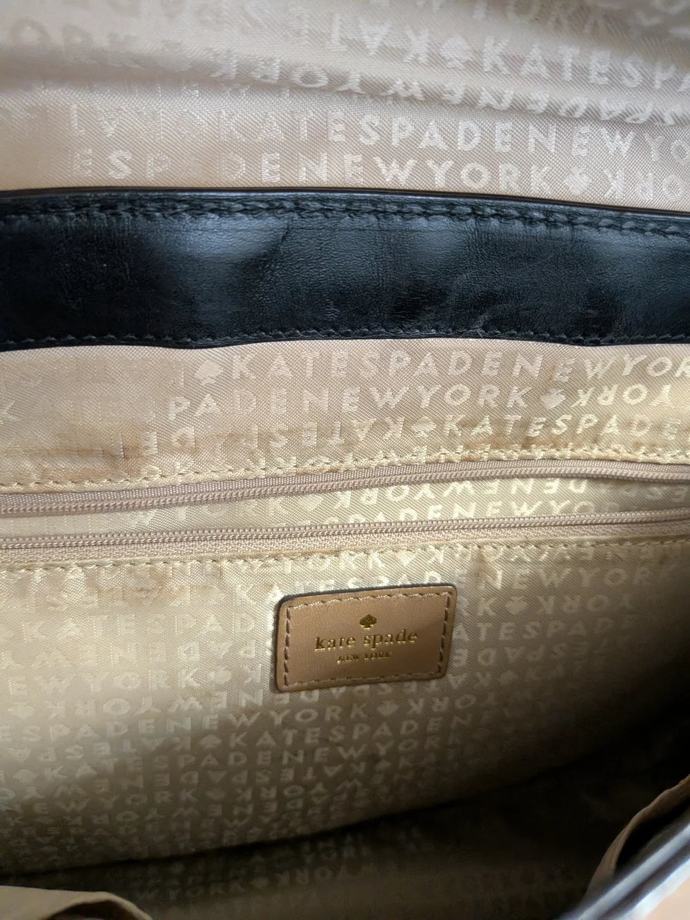 kate spade Black and Tan Two-Tone Top-Handle Satchel